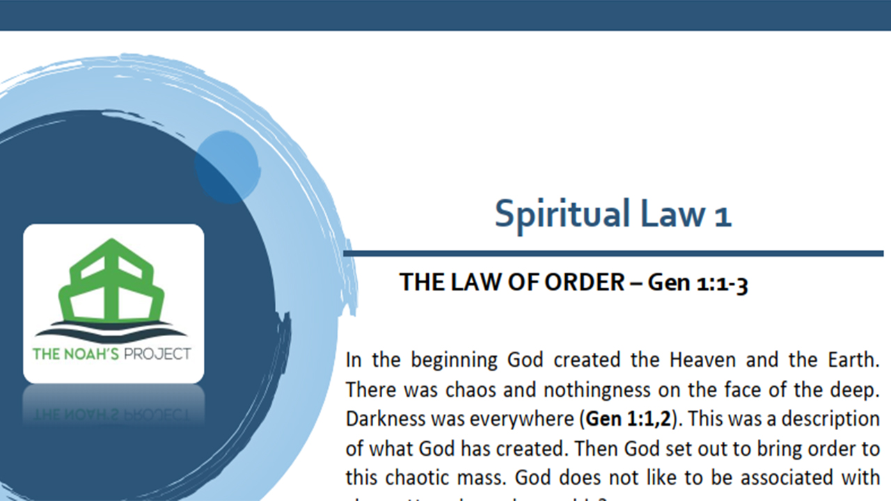 1. The Law of Order (Gen1:1-3)