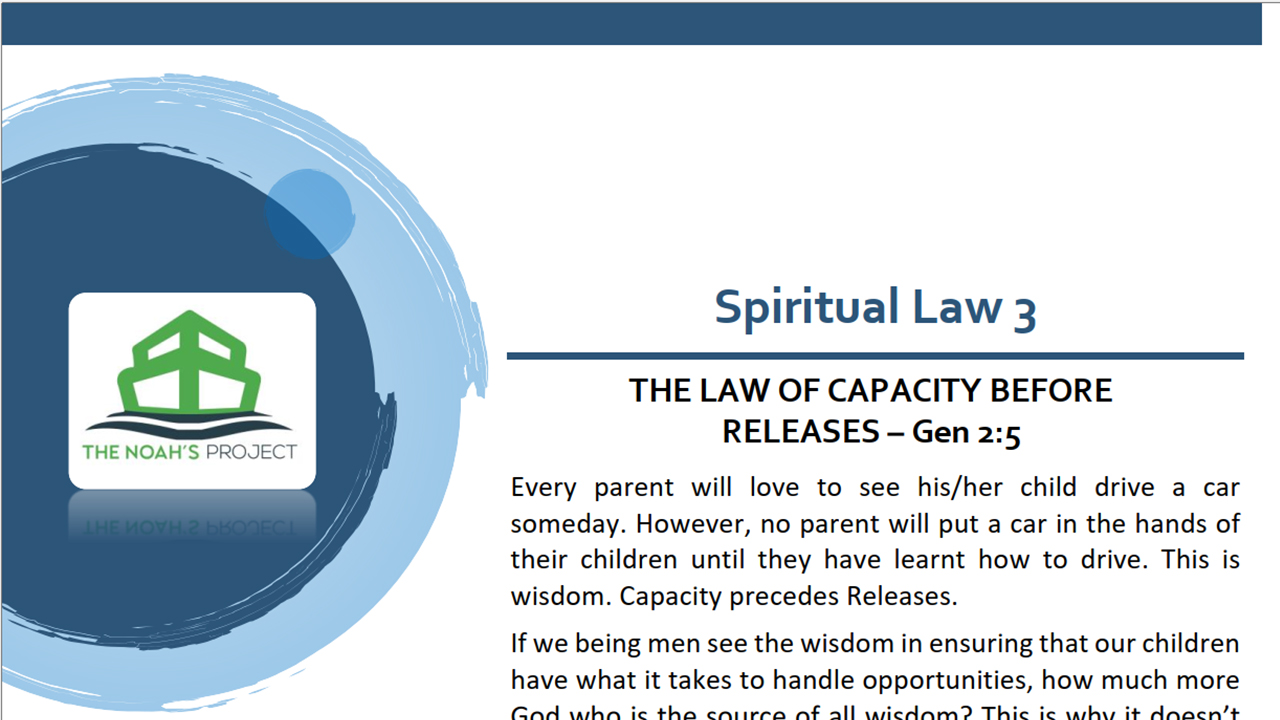3. The Law of Capacity Before Releases (Gen 2:5)